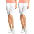 thumbnail image 1 of MOPAS Women's Ribbed Waistband 19" Knee Length Cropped Plain Capri Leggings, 1 of 5