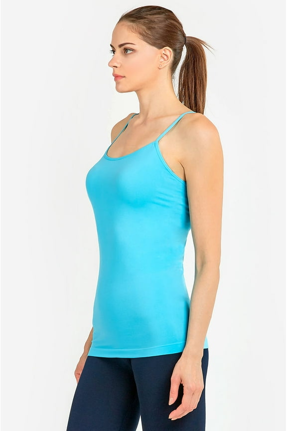 Women's Scoop Neck Adjustable Spaghetti Strap One Size Camisole Tank Top