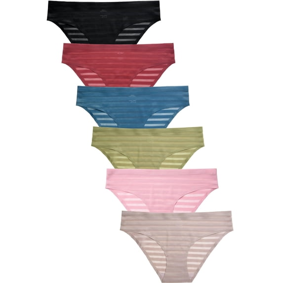 MOPAS Women's Soft No Show Bikini Panty Pack of 6 - Various Styles