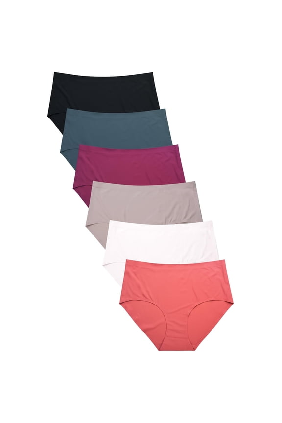 Women's Soft No Show Bikini Thong Seamless Brief Panty, Pack of 6 S, 2021R5