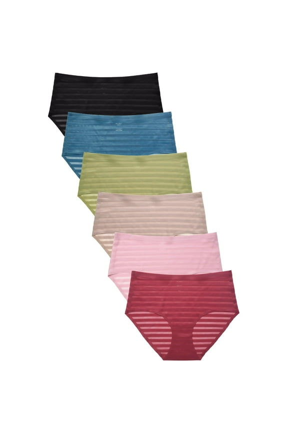 Women's Soft No Show Brief Panty Pack of 6 - Various Styles