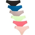 thumbnail image 1 of MOPAS Women's Soft No Show Thong Panty Pack of 6 - Various Styles, 1 of 2