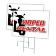 thumbnail image 1 of MOPED RENTAL 2 Pack Of 12" x 16" Yard Sign & Stake | Advertise Your Business | Stake Included Image On Front Only | Made in The USA, 1 of 3