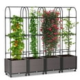 thumbnail image 1 of MOPHOTO 16"X12"x61" Raised Garden Bed Planter Box with Wheels, Planter Raised Garden Bed with Trellis for Climbing Vegetables Plants Tomato Cage with Reservoir, 4 Pack, 1 of 8