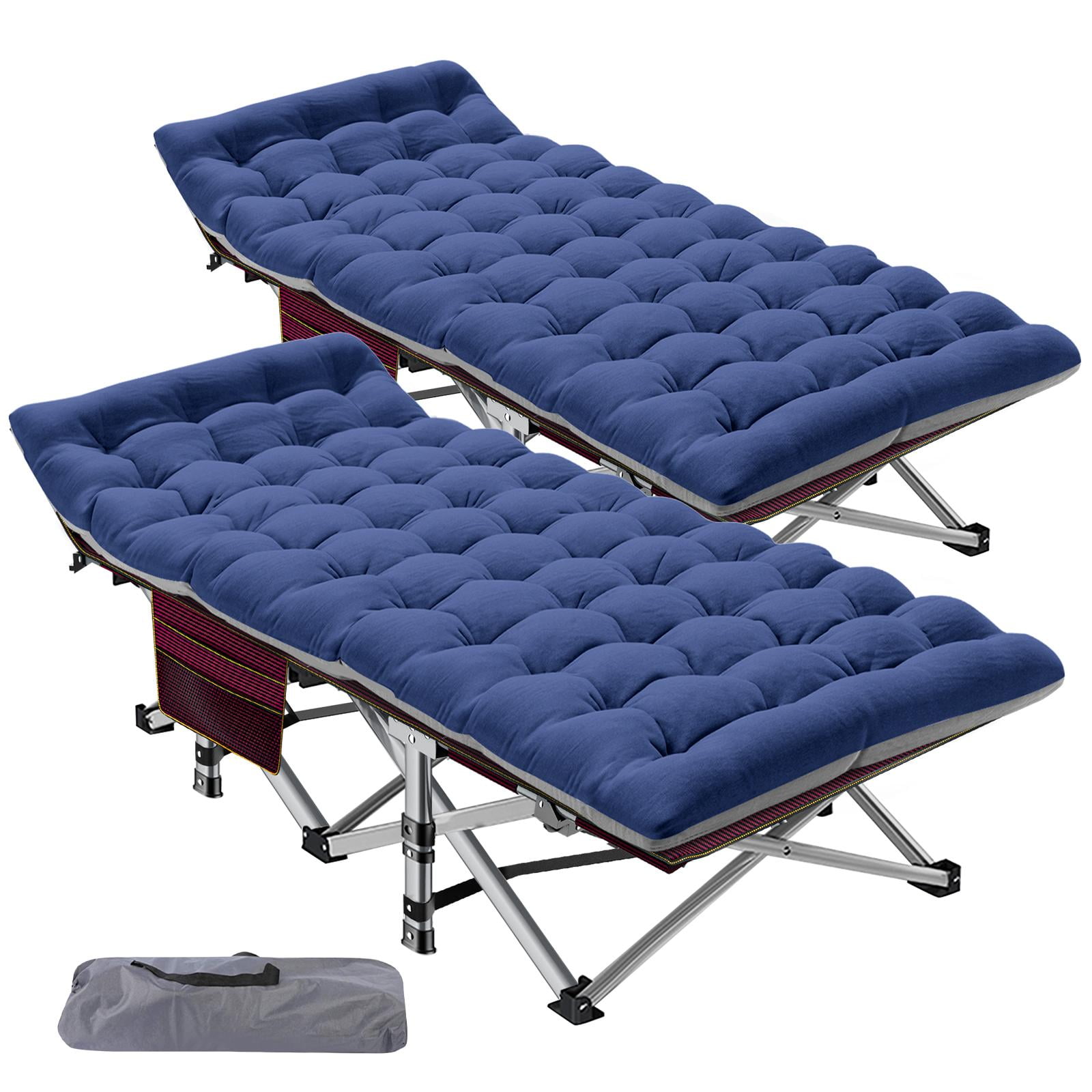 MOPHOTO 2 Pack Camping Cot for Adult,Portable Sleep Cot Bed with Carry