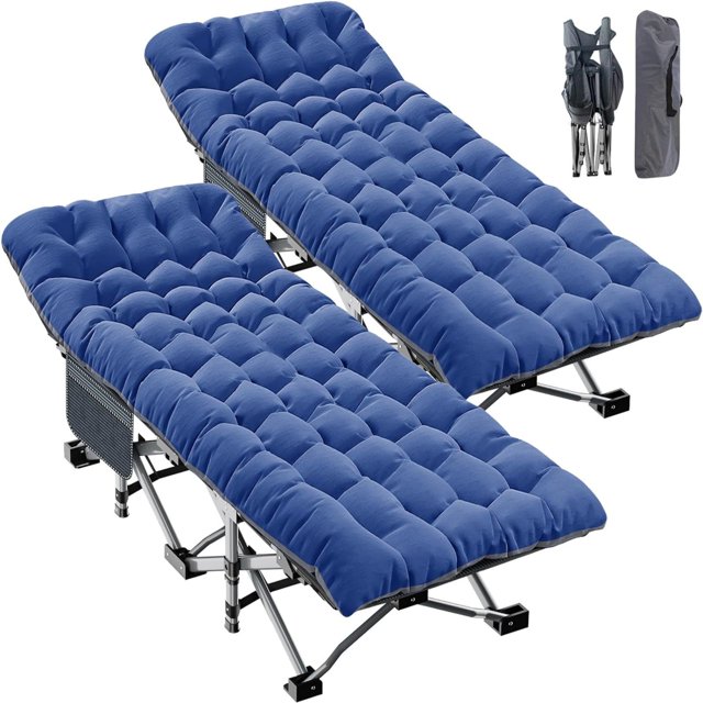 MOPHOTO 2 Pack Outdoor Portable Camping Cots for Adults 880lbs