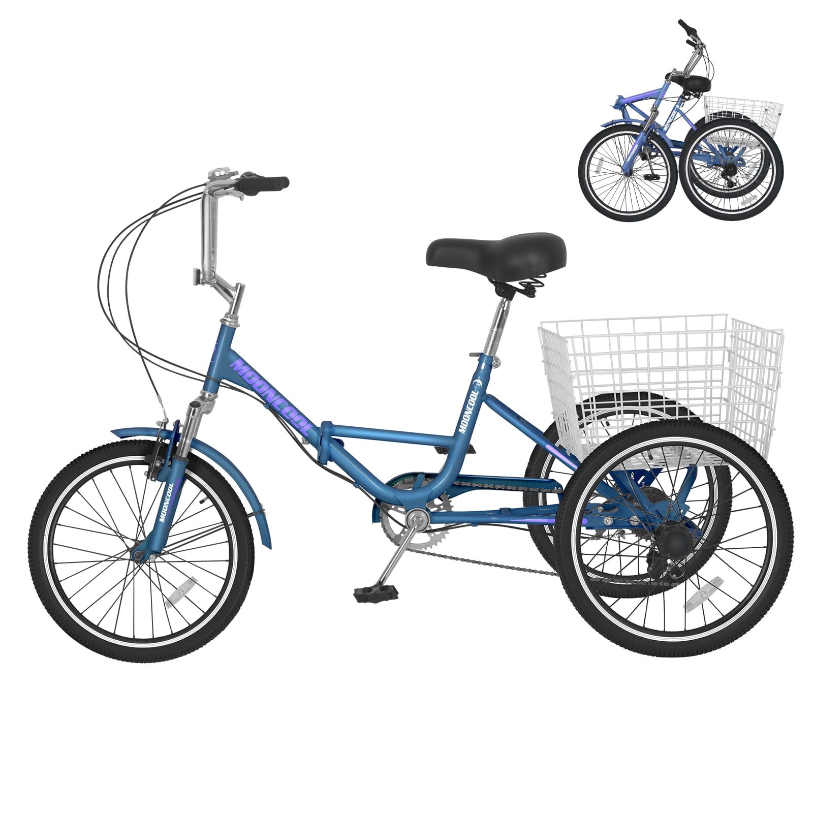 MOPHOTO 20"/24"/26" Inch Adult Folding Tricycle,Fold up Adult Tricycle