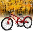 thumbnail image 1 of MOPHOTO 24''/26'' Adult Mountain Tricycle, 7 Speed 3 Wheel Bike Mountain Tricycle, Exercise Men's Women's Trike Bicycle, Adult Tricycle for Shopping, Durable and Safe, 1 of 12