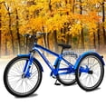 thumbnail image 1 of MOPHOTO 24'' Adult Mountain Tricycle, 7 Speed 3 Wheel Bike Mountain Tricycle, Exercise Men's Women's Trike Bicycle, Adult Tricycle for Shopping, Durable and Safe, 1 of 12