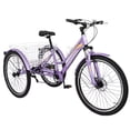 thumbnail image 1 of MOPHOTO 24" Mountain Trike Adult 3 Wheel Cruiser Bike 7 Speed Tricycle + Basket, Exercise Men's Women's Tricycles, 1 of 6