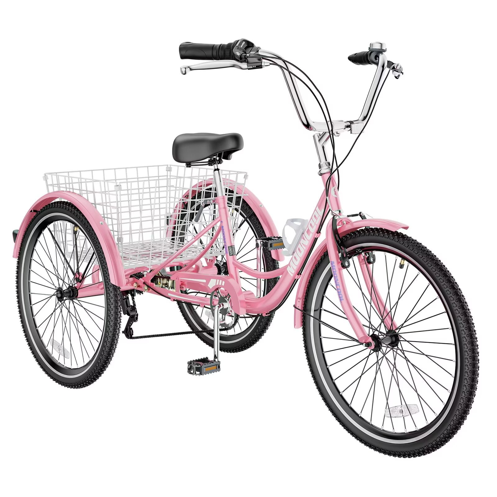 MOPHOTO 3 Wheel Bikes for Adults,Adult Tricycle,7 Speed 24" Adult Trikes for Women,Low Standover