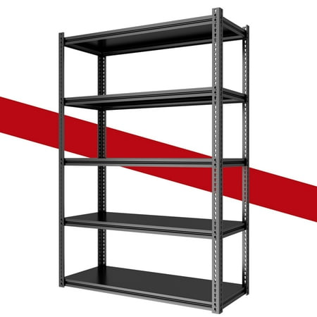 MOPHOTO 36" L x 16" W x 72" H Adjustable 5 Tier Garage Shelving Heavy Duty Support 1100lbs, Metal Shelves for Storage, Industrial Utility Racks, Garage Storage Shelves Heavy Duty Shelving