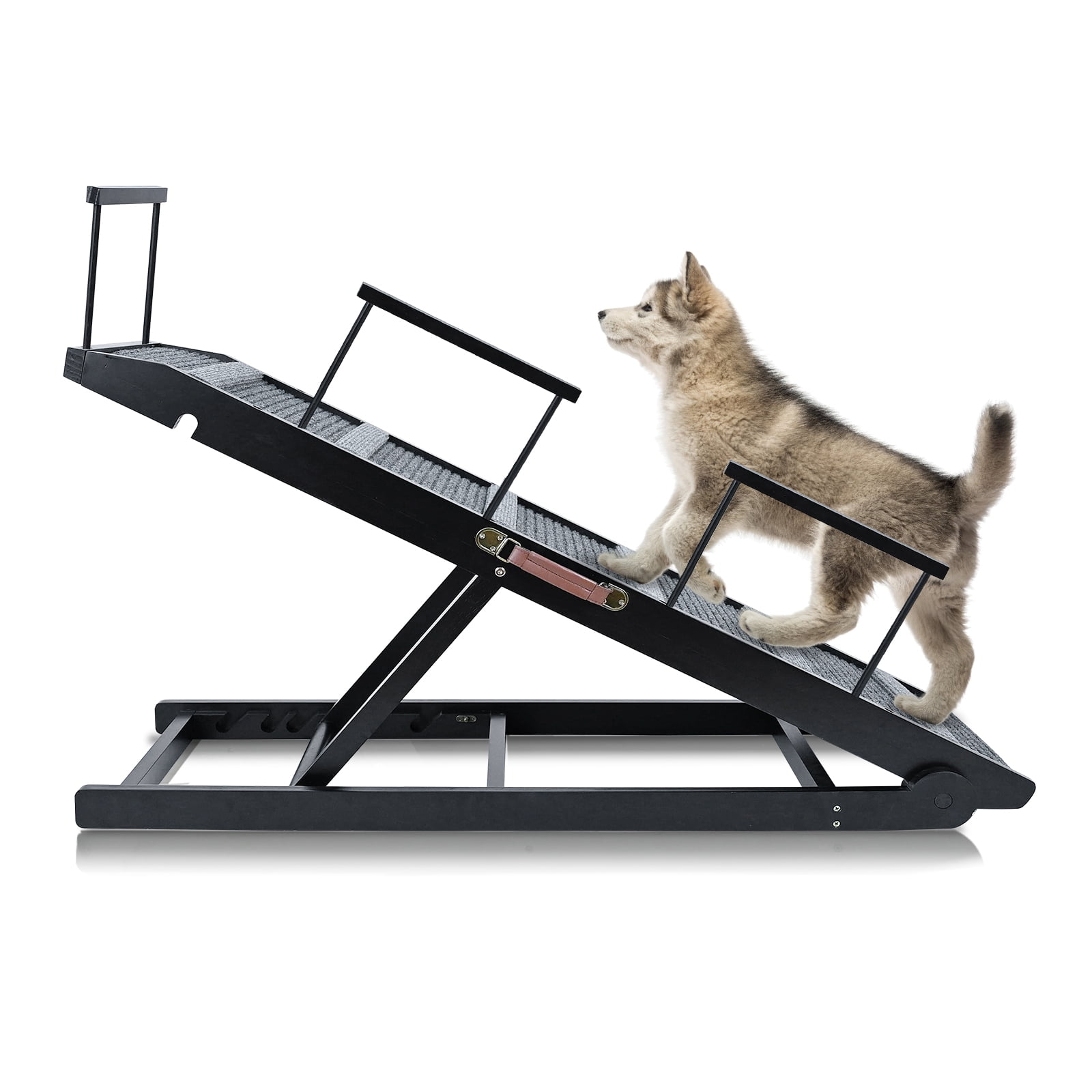 MOPHOTO 47"L x 17"W Adjustable Pet Ramp for Dogs,Folding Pets Ramp with