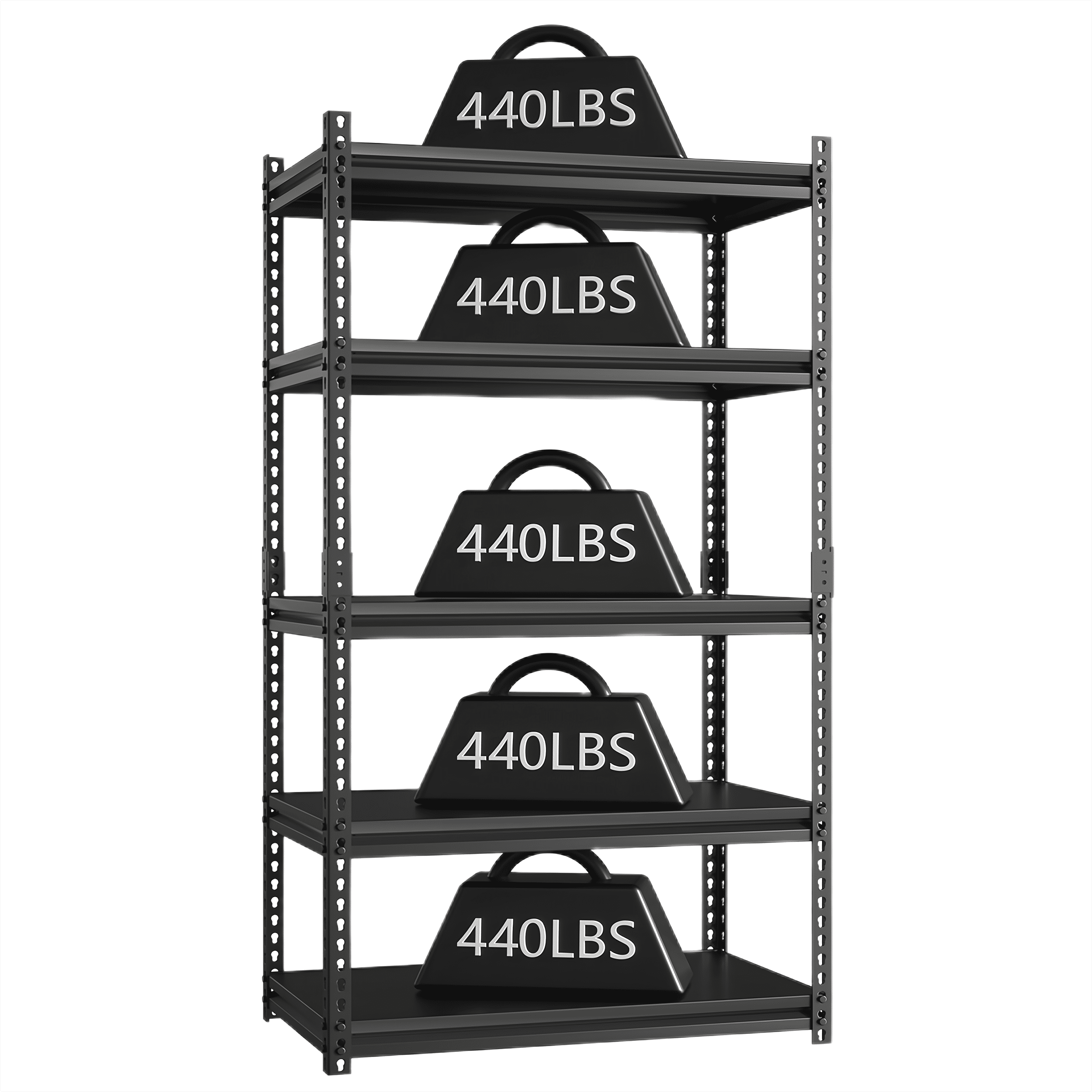 MOPHOTO 47L x 16W x 72H Adjustable Garage Shelving Heavy Duty, Metal