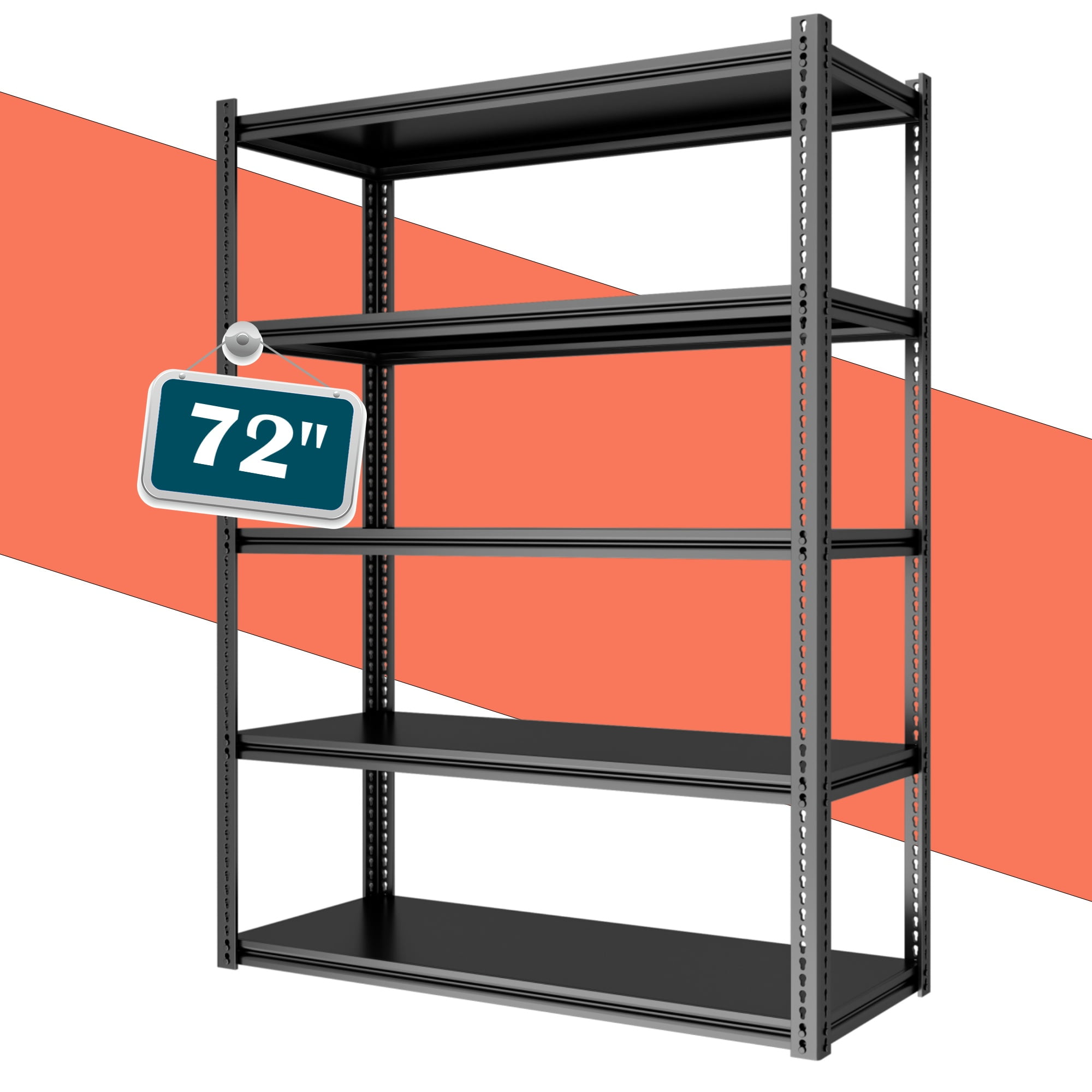 MOPHOTO 5-Tier 36" W x 16" D x 72" H Storage Shelf 1100 LBS Capacity, Adjustable Heavy Duty Storage Rack, Metal Garage Shelving for Warehouse Basement, 1 Pack