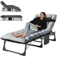 thumbnail image 1 of MOPHOTO 75"x26.8" Folding Chaise Lounge Chair,Camping Cot with Mattress,Portable Wide 5-Position,Oversized Bed Sleep Cot for Outdoor,Home,Office, 1 of 9