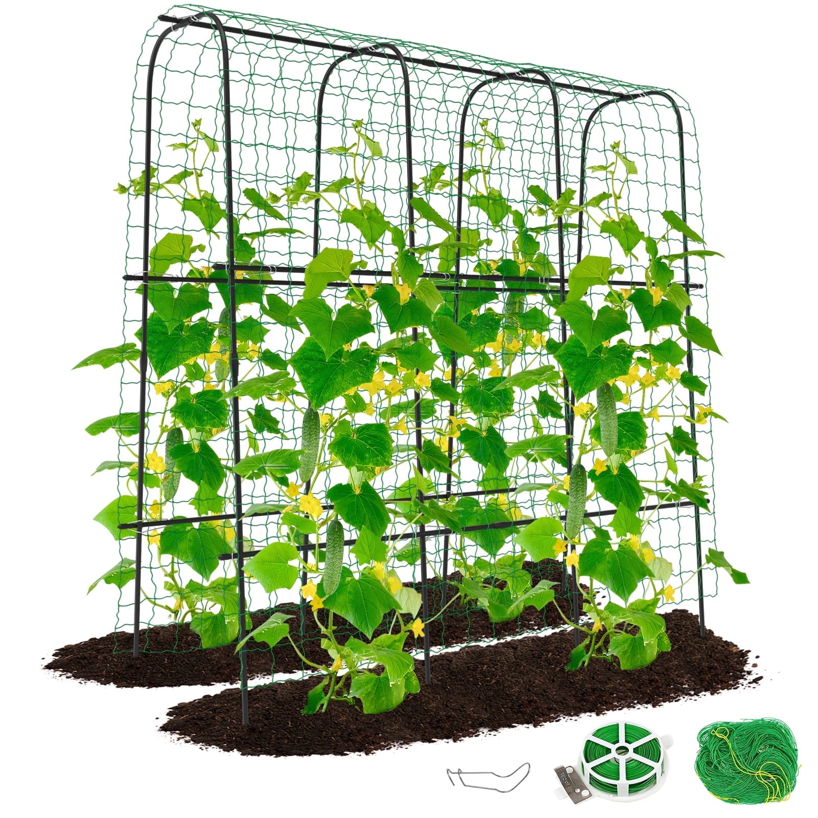 MOPHOTO Tall Garden Arch Trellis Cucumber Trellis for Climbing Plants