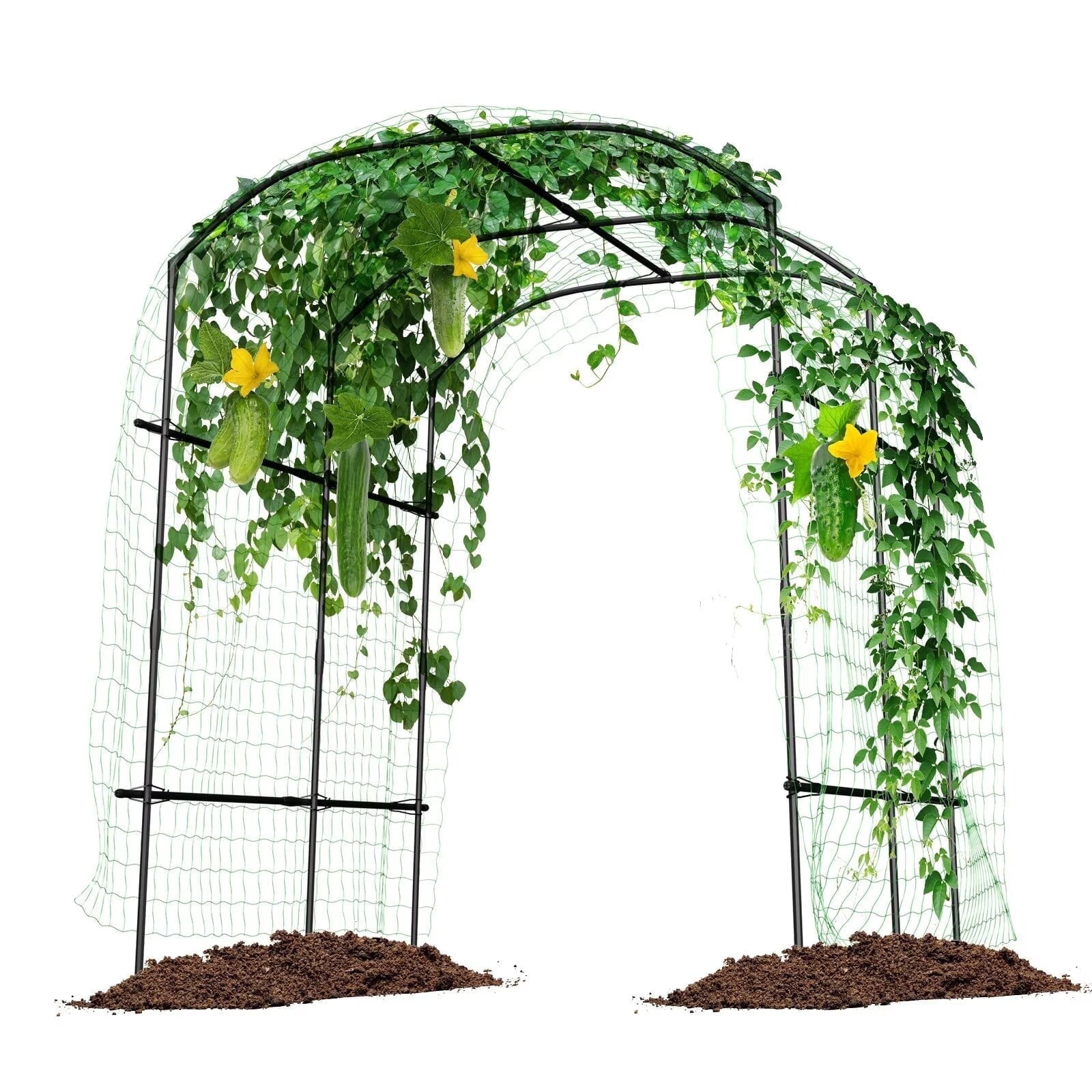 MOPHOTO Tall Garden Arch Trellis for Climbing Plants,87in Tall Metal Plant Support Trellis Archway for Climbing Vine Vegetable/Fruit/Flower Outdoor Yard Lawn Garden Arch Tunnel Trellis
