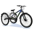 thumbnail image 1 of 24 inch Adults Mountain Tricycles, 24"/26"/27.5" 7-Speed Heavy Duty Trikes w/Spacious Basket 3-Wheeled Bike for Adventurous Rides, Shopping, Exercise, and Recreation, 1 of 10