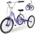 thumbnail image 1 of MOPHOTO Adult Folding Tricycles,7 Speed Folding Adult Trikes,26 Inch Purple 3 Wheel Bikes with Low Step-Through,Foldable Tricycle for Adults,Women,Men,Seniors, 1 of 6