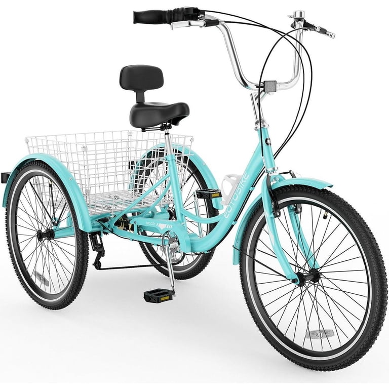 MOPHOTO Adult Tricycle,7 Speed Trike Bike Cruiser,with 26