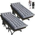 thumbnail image 1 of MOPHOTO 2PK Folding Camping Cot for Adults, Outdoor Portable Camp Bed with Carry Bag, Oxford Strong Heavy Duty Sleeping Cots with Mattress, 1 of 9