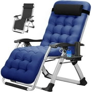 MOPHOTO Zero Gravity chair, Lounge Chair, Lounge Chair with Removable Pad for Indoor and Outdoor, Patio Recliner, Folding Reclining Lounge Chair for Adults