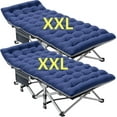thumbnail image 1 of MOPHOTO Oversized 2PK Folding Camping Cot for Adults, XXL Outdoor Portable Camp Bed with Carry Bag, Oxford Strong Heavy Duty Sleeping Cots with Mattress, 1 of 10