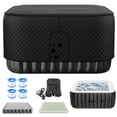 thumbnail image 1 of MOPHOTO Blow Up Inflatable Hot Tub with Energy Efficiency Thermal Cover and EVA Mat,4-6 Person Large Round Portable Hot Tub,Leak-Proof PVC Outdoor SPA with 120 Air Jets,4pcs Filter, 1 of 8