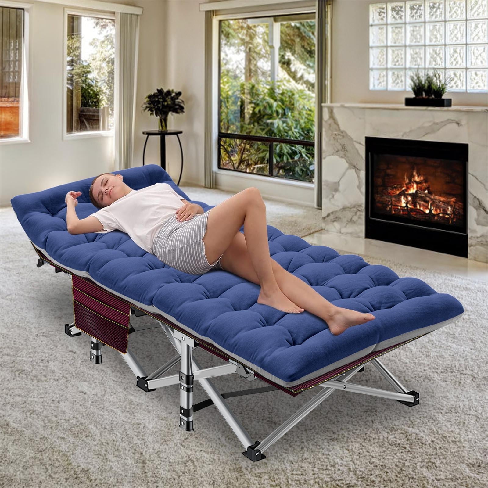 MOPHOTO Foldable Camping Cot for Adults with Pearl Mattress, Outdoor  Sleeping Bed, 75\, image size:1600x1600