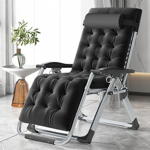 MOPHOTO Comfy Folding Chair for Living Room, Foldable Recliner Chair Lounge Chairs with Mattress for Indoor Outdoor, Leisure Chair Adjustable Reclining Chairs for Adults