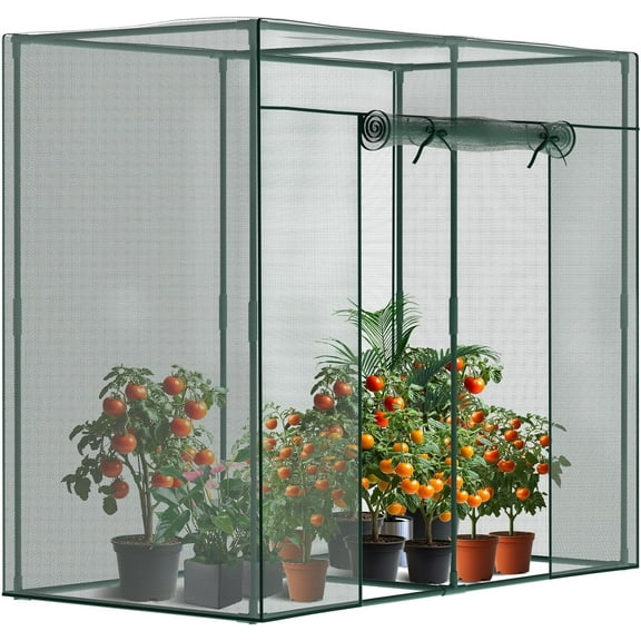 MOPHOTO Crop Cages for Garden Plant, 6.6x3.3x6 Ft Plant Protection Tent with Zippered Door,Arch Raised Bed Cover with Frame,Wind-Resistant Plant Cages for Outdoor Plants Vegetable Flower