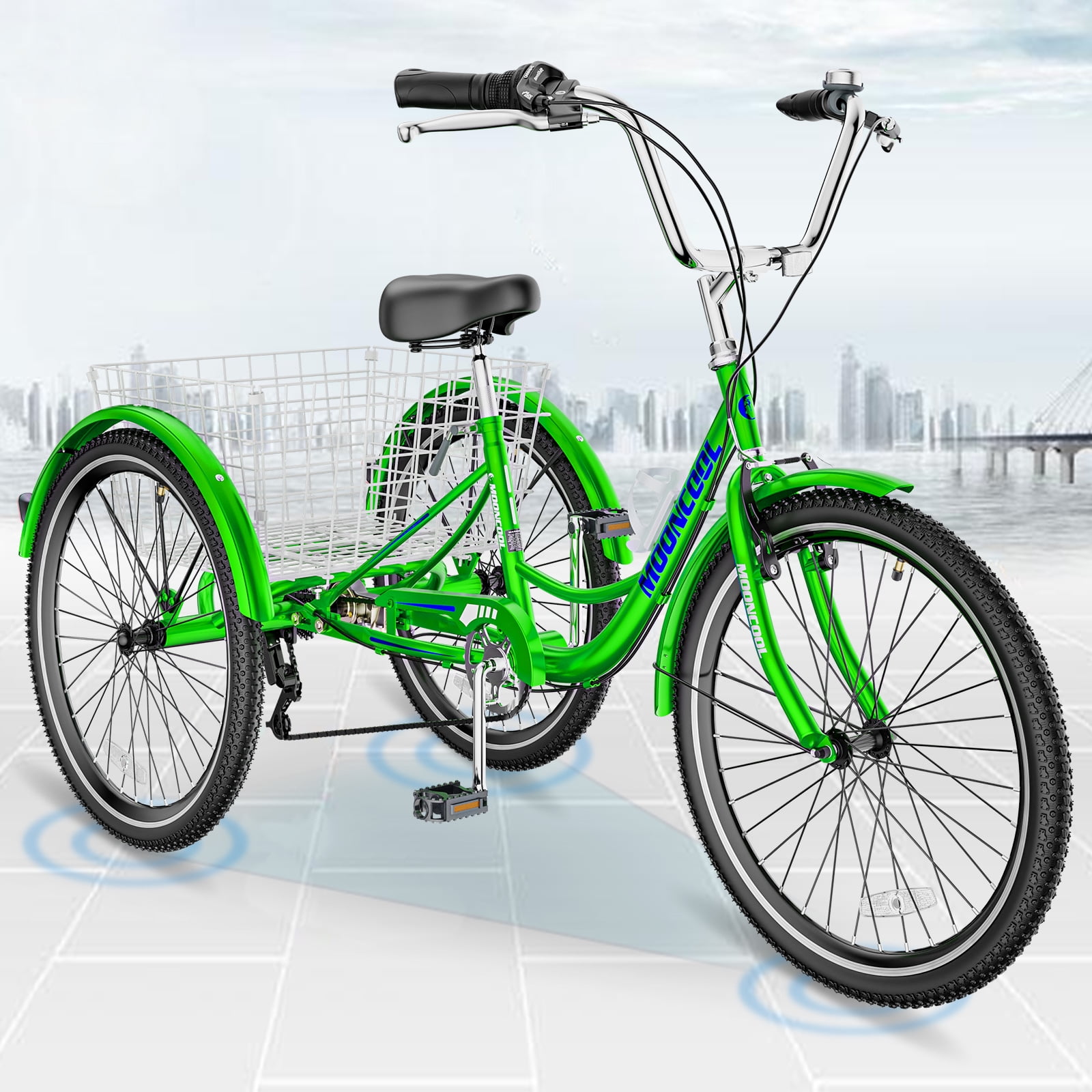 MOPHOTO Cruiser Tricycle for Adults with Backrest Saddle 26