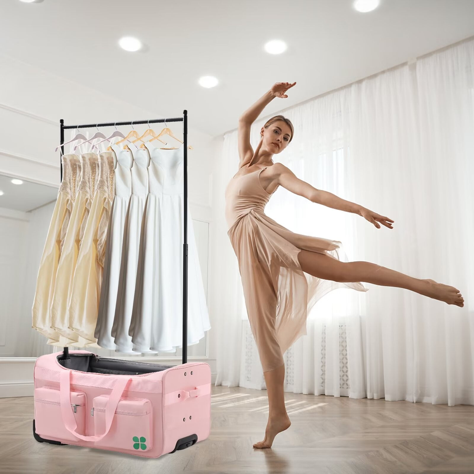 MOPHOTO Dance Bag With Garment Rack, 28" Dance Garment Bags for Dancers