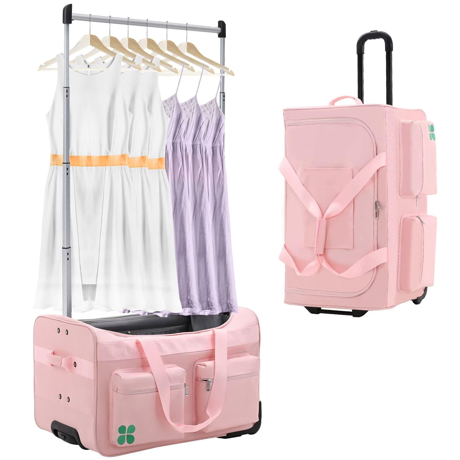 MOPHOTO Dance Bag with Garment Rack Rolling Garment Bag Dance Competition Bag with Rack and Changing Station 28