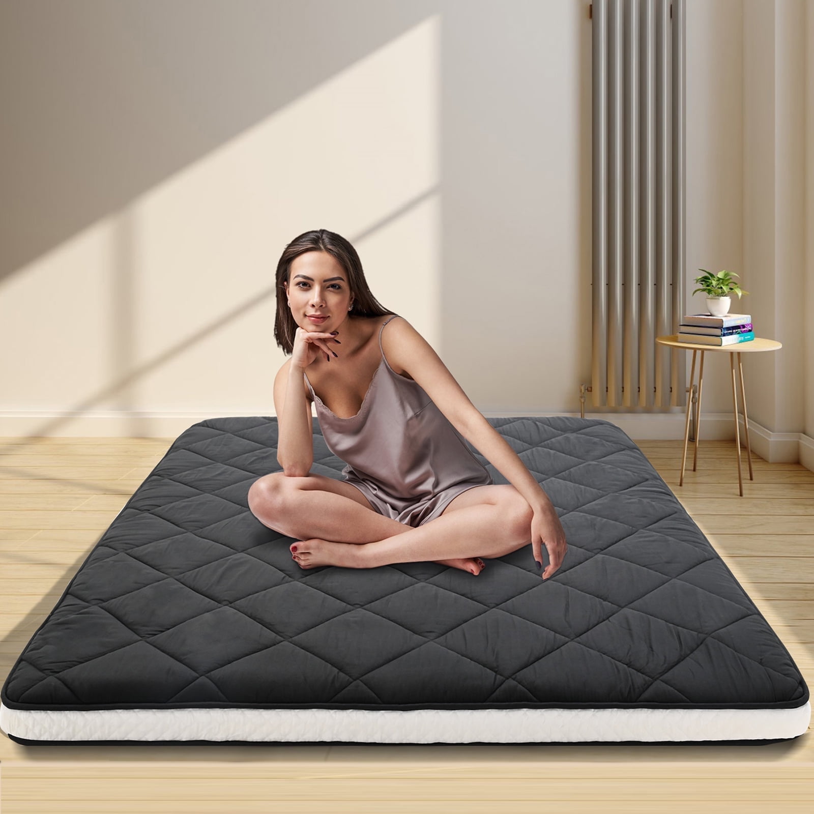 MOPHOTO Thick Japanese Futon Mattress, Foldable & Rollable