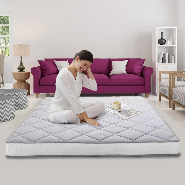 MOPHOTO Floor Mattress Japanese Futon Mattress Extra Thick Folding Sleeping Pad Futon Mattress Portable Camping Mattress Queen Size 80 60 4in