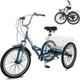thumbnail image 1 of MOPHOTO Folding Adult Tricycle 7-Speed, 20" Three Wheel Cruiser Bike with Basket, Foldable Tricycle for Women, Men, Seniors,Fold up Adult tricycle, 1 of 13