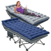 MOPHOTO Folding Camping Cots for Adults 880lbs, 2 Pack Folding Cot, 75 28Sleeping Bed with Luxury Mattress & Carry Bag