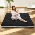 thumbnail image 1 of MOPHOTO Futon Mattress Japanese Floor Mattress, 3.5'' Tatami Mat Sleeping Pad Foldable Roll Up Mattress Boys Girls Dormitory Mattress Pad Floor Lounger Pillow Bed, Black, Queen Size, 1 of 6