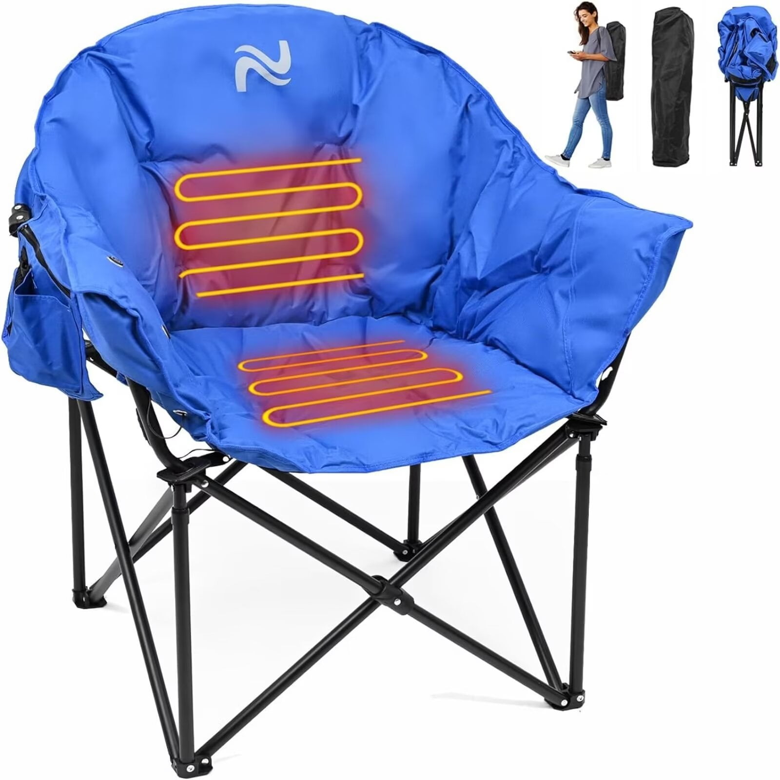 MOPHOTO Heated Camping Chair, Oversized Camping Chairs with 3 Heat