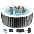 thumbnail image 1 of MOPHOTO Hot Tub - 71” X 71” X 25” Inflatable Hot Tub, 2-4 Person Portable Blow Up Hot Tub Square Portable Outdoor Spa with 130 Bubble Jets and Built in Heater Pump, Filter, 1 of 11