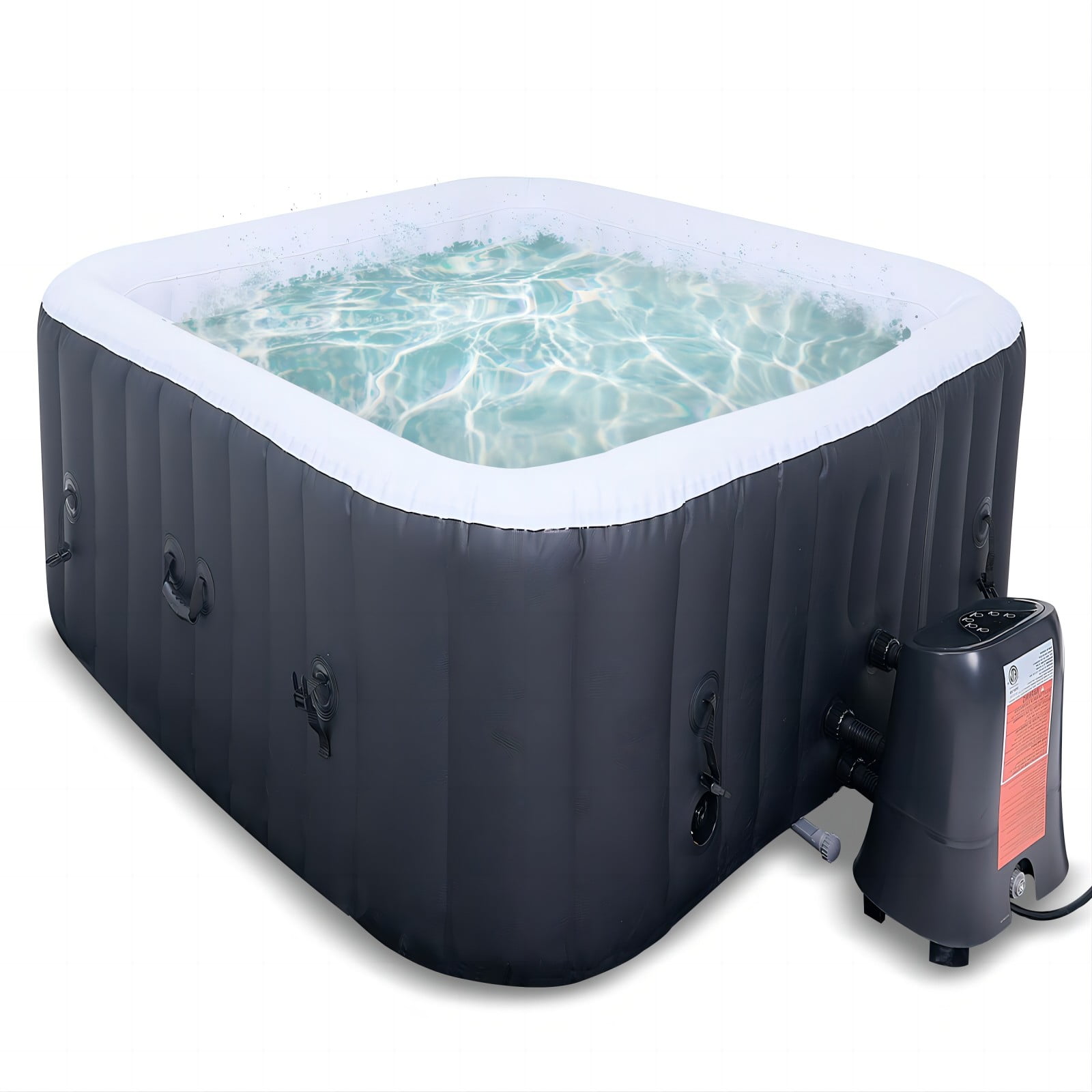 Blow Up Hot Tub Black Friday MOPHOTO Hot Tub - 73” X 73” X 25” Inflatable Hot Tub, 4-6 Person
