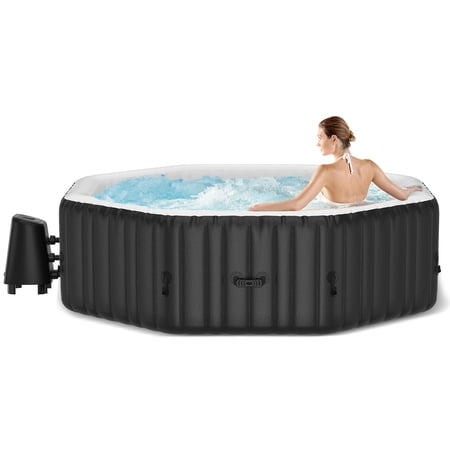 MOPHOTO 4-6 Person Inflatable Hot Tub, 75" X 75" X 25" Large Hot tub with 130 Bubble Jets, Outdoor Spa Set Included Heater Pump, Filter and Spa Cover