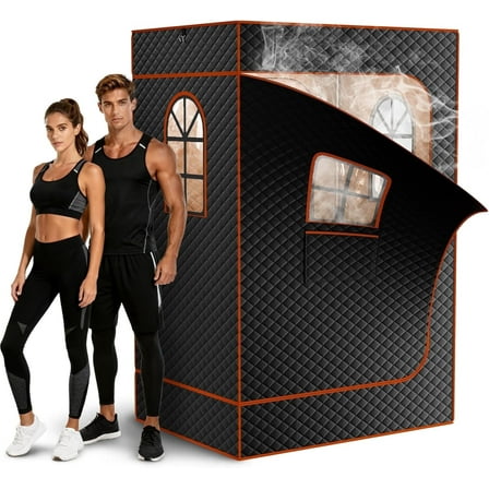 MOPHOTO Infrared Sauna Box Portable Sauna for Home Upgraded Personal Steam Saunas with 3L Steamer Folding Chair Extra Large Size Foldable Home Sauna Tent for Relaxation Spa