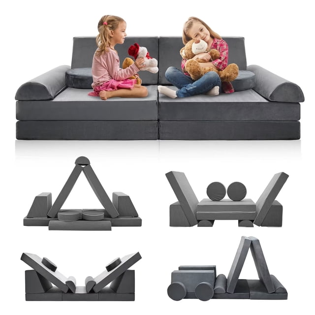MOPHOTO 10PCS Kids Couch Play Set, Modular Sofa for Building Children's ...