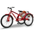 thumbnail image 1 of MOPHOTO Mountain Tricycle 27.5" 7 Speed MTB, Red Adult Cruiser Trike, Exercise Men's Women's Tricycles with Big Basket, 1 of 12
