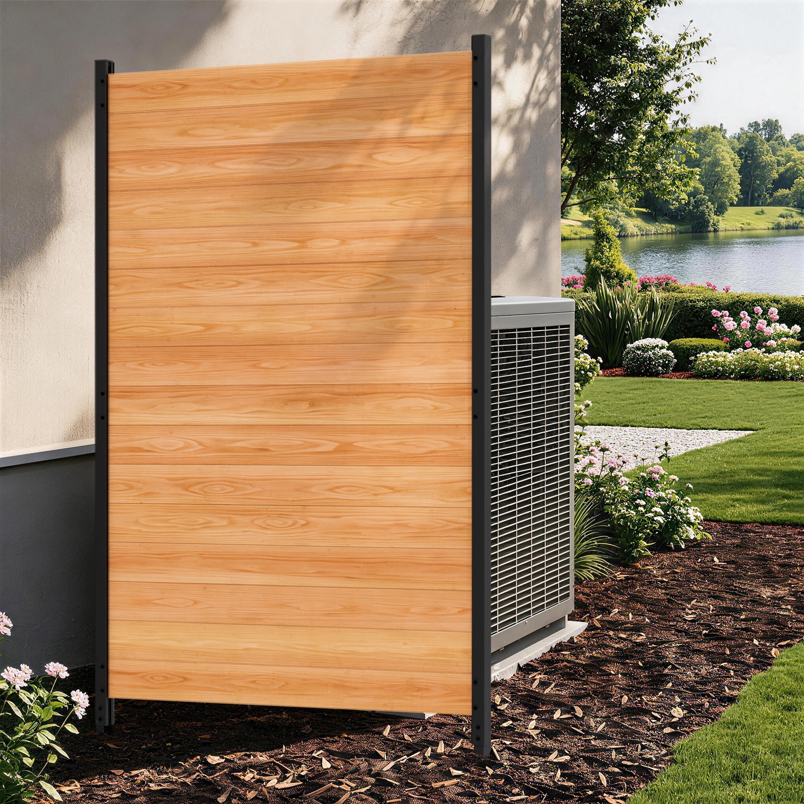 MOPHOTO Outdoor Wood Fence Panels Fence Privacy Screen, Air