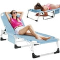 thumbnail image 1 of MOPHOTO Heavy Duty Tanning Chair with Face Hole, Adjustable 5-Position Folding Chaise Lounge Chairs for Outside, Portable Lay Flat Beach Lounge Chair for Outdoor Sunbathing Beach Pool Lawn Camping, 1 of 10