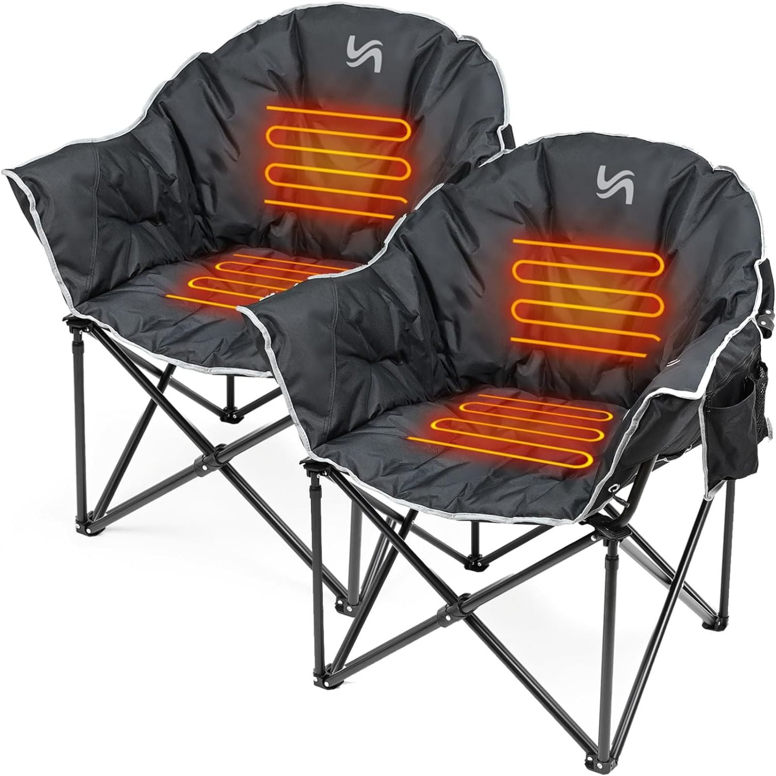 MOPHOTO Oversized Heated Camping Chair, Patio Lounge Chairs with 3 Heat